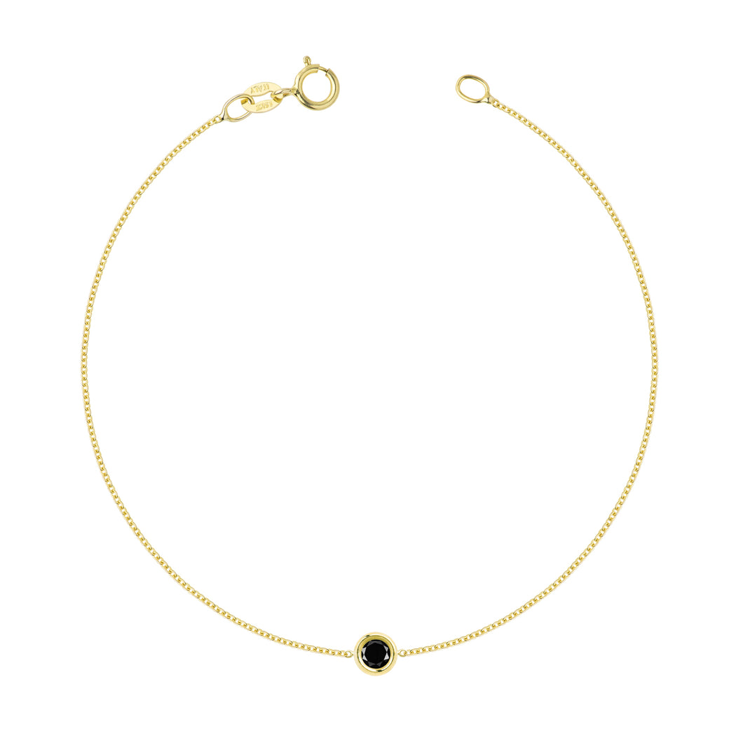 Flirty-black diamond bracelet | Hortense Jewelry - handcrafted beaded bracelets, handcrafted gold bracelets, handmade pearl bracelets, delicate handmade bracelets