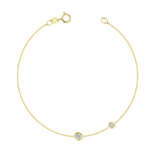 Load image into Gallery viewer, Bracelet Double Flirty white diamond | Hortense Jewelry - handcrafted beaded bracelets, handcrafted gold bracelets, handmade pearl bracelets, delicate handmade bracelets