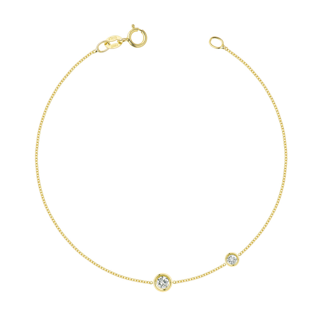 Bracelet Double Flirty white diamond | Hortense Jewelry - handcrafted beaded bracelets, handcrafted gold bracelets, handmade pearl bracelets, delicate handmade bracelets