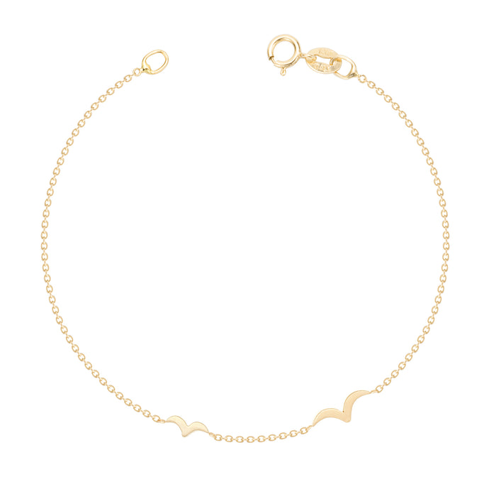 Flying Together -Bracelet | Hortense Jewelry - handcrafted beaded bracelets, handcrafted gold bracelets, handmade pearl bracelets, delicate handmade bracelets