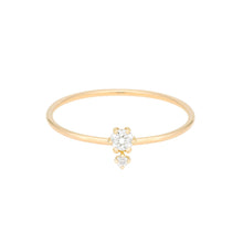 Load image into Gallery viewer, “Petite Cherie DUO” white diamond ring 14KYG SIZE 4.5 | Hortense Jewelry - ethical diamond rings, delicate designer rings, designer gold rings
