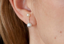 Load image into Gallery viewer, Majorette Earrings all white | Hortense Jewelry - handmade artisan earrings, handmade designer earrings, ethically made gold earrings