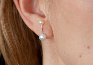 Majorette Earrings all white | Hortense Jewelry - handmade artisan earrings, handmade designer earrings, ethically made gold earrings