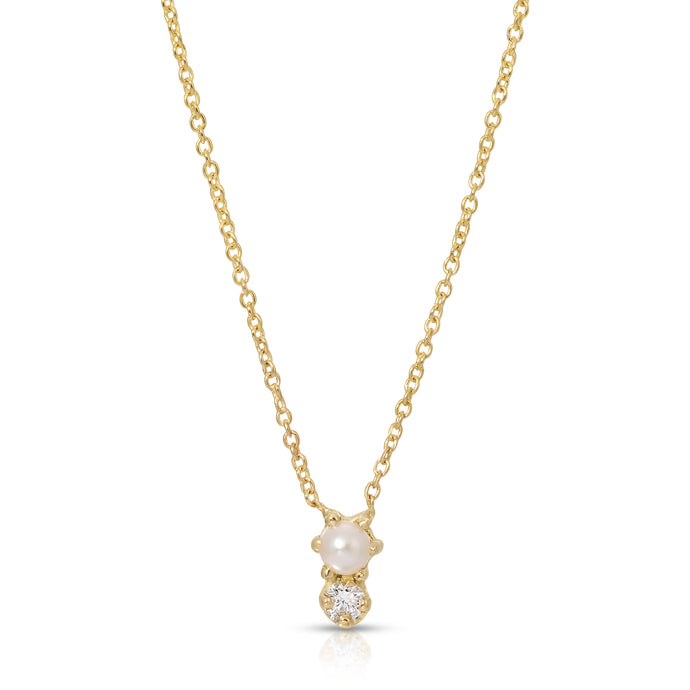 Petite Cherie Pearl & Diamond Necklace