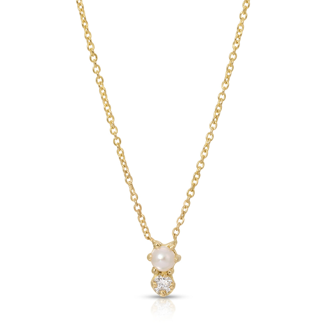 Petite Cherie Pearl & Diamond Necklace