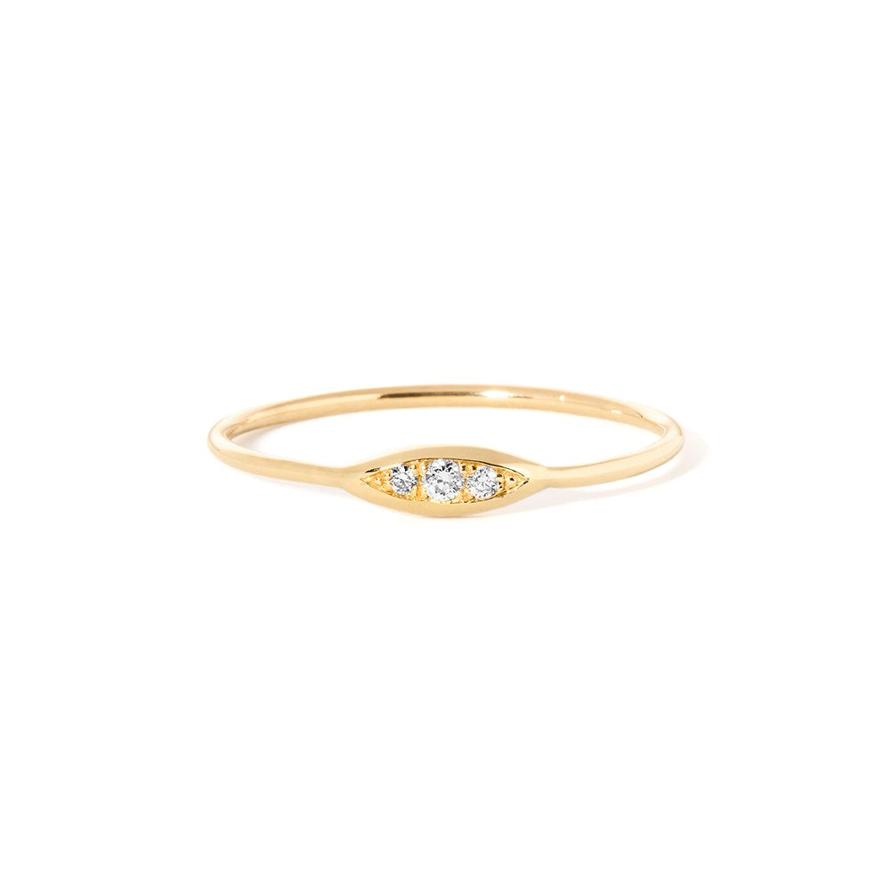 Rise and Shine-Diamond ring YG size 4 | Hortense Jewelry - ethical diamond rings, delicate designer rings, designer gold rings