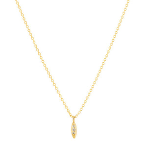 Rise and Shine-Small necklace with diamonds 14KYG 16" | Hortense Jewelry - handmade designer necklaces, designer gold necklaces, designer bridal necklaces, delicate gold necklaces