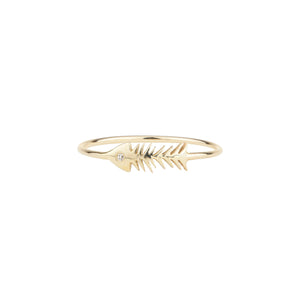 "The Little Fish" ring 14K YG size 3 | Hortense Jewelry - ethical diamond rings, delicate designer rings, designer gold rings