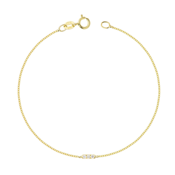 Tic Tac bracelet with diamonds | Hortense Jewelry - handcrafted beaded bracelets, handcrafted gold bracelets, handmade pearl bracelets, delicate handmade bracelets