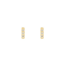 Load image into Gallery viewer, Tic Tac earrings with diamonds | Hortense Jewelry - yellow gold bridal earrings, designer bridal earrings, ethical gold earrings