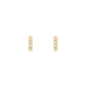 Tic Tac earrings with diamonds | Hortense Jewelry - yellow gold bridal earrings, designer bridal earrings, ethical gold earrings