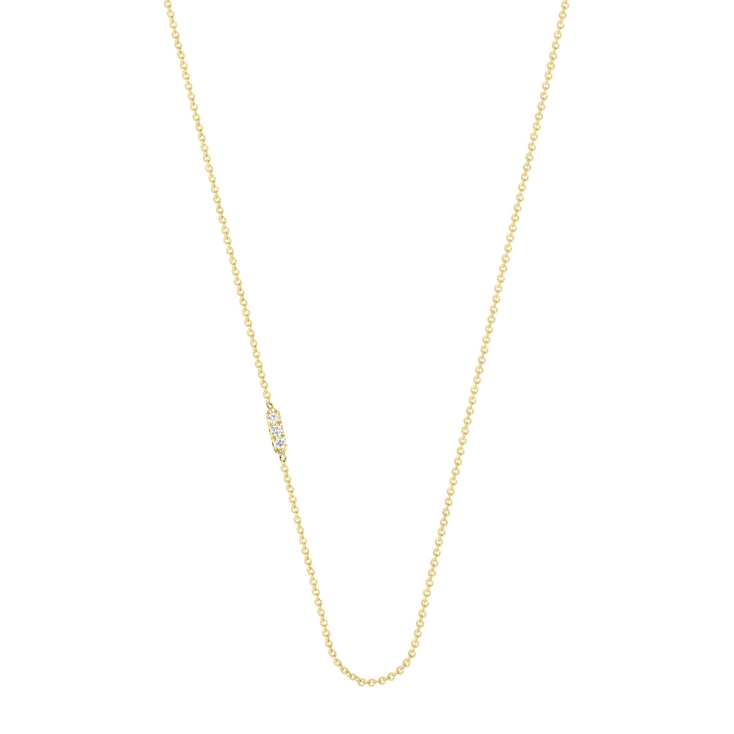 Tic Tac necklace with diamond | Hortense Jewelry - handmade designer necklaces, designer gold necklaces, designer bridal necklaces, delicate gold necklaces