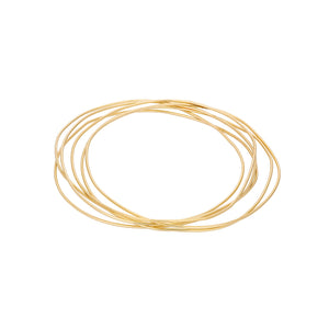 Unshapped “Spaghettis” Bangle SINGLE 14KYG 6" | Hortense Jewelry - handcrafted beaded bracelets, handcrafted gold bracelets, handmade pearl bracelets, delicate handmade bracelets
