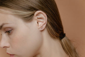 “Wave” All white diamonds-Earring | Hortense Jewelry - handmade artisan earrings, handmade designer earrings, ethically made gold earrings