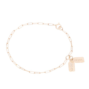 Double Tag bracelet-Best Seller since 2015 14KYG Size 6" | Hortense Jewelry - handcrafted beaded bracelets, handcrafted gold bracelets, handmade pearl bracelets, delicate handmade bracelets