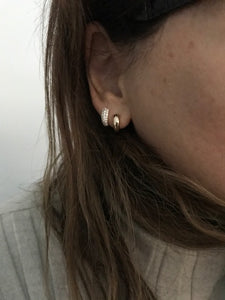 Egg Pave Diamond Hoop Earrings