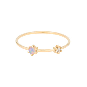 “Darling” Opal+Diamond ring 14YG SIZE 4.5 | Hortense Jewelry - ethical diamond rings, delicate designer rings, designer gold rings