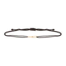 Load image into Gallery viewer, Hortense Fine Jewelry 2 Links Cord Bracelet Black Solid Yellow Gold