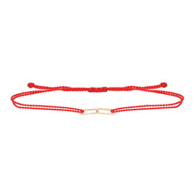 Load image into Gallery viewer, Hortense Fine Jewelry Link Together Cord Bracelet Red Solid Yellow Gold