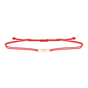 Hortense Fine Jewelry Link Together Cord Bracelet Red Solid Yellow Gold