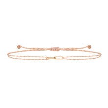 Load image into Gallery viewer, Hortense Fine Jewelry Link Together Cord Bracelet Baby Pink Solid Yellow Gold