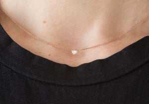 Je t'aime necklace-heart shape diamond | Hortense Jewelry - beautiful handcrafted necklaces, unique handmade necklaces, handcrafted necklaces and pendants