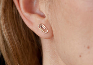 Paper Clip earring | Hortense Jewelry - handmade artisan earrings, handmade designer earrings, ethically made gold earrings