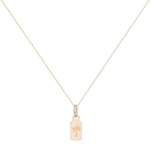 Single Tag necklace-Palm Tree | Hortense Jewelry - handmade women's jewelry, ethical women's jewelry, handmade gold jewelry
