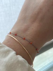 Wish Me Love Coral Beads Cord Bracelet